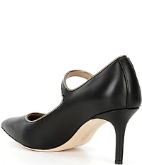 Lauren Ralph Lauren Lanette Leather Metallic Trim Mary Jane Pumps