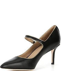 Lauren Ralph Lauren Lanette Leather Metallic Trim Mary Jane Pumps