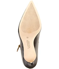Lauren Ralph Lauren Lanette Leather Metallic Trim Mary Jane Pumps