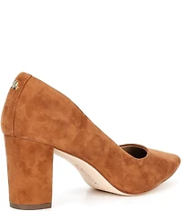 Lauren Ralph Lauren Lanette Suede Pointed Toe Block Heel Pumps