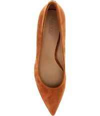 Lauren Ralph Lauren Lanette Suede Pointed Toe Block Heel Pumps