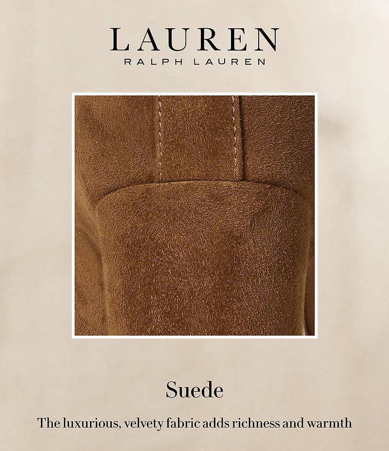 Lauren Ralph Lauren Lanette Suede Pointed Toe Block Heel Pumps