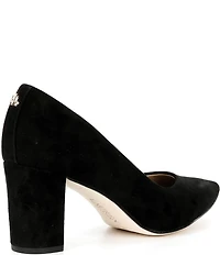 Lauren Ralph Lauren Lanette Suede Pointed Toe Block Heel Pumps