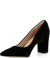 Lauren Ralph Lauren Lanette Suede Pointed Toe Block Heel Pumps
