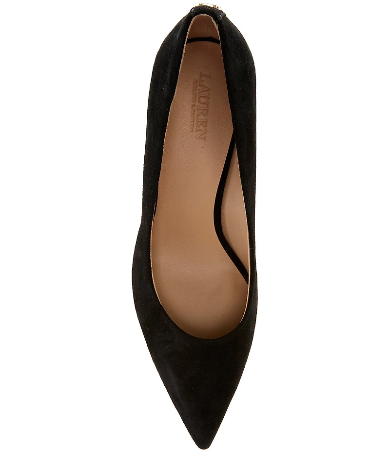 Lauren Ralph Lauren Lanette Suede Pointed Toe Block Heel Pumps