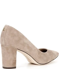 Lauren Ralph Lauren Lanette Suede Pointed Toe Block Heel Pumps