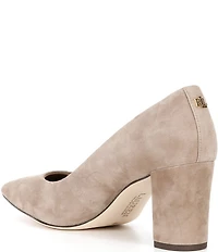Lauren Ralph Lauren Lanette Suede Pointed Toe Block Heel Pumps