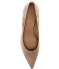 Lauren Ralph Lauren Lanette Suede Pointed Toe Block Heel Pumps