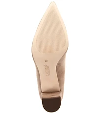 Lauren Ralph Lauren Lanette Suede Pointed Toe Block Heel Pumps