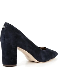 Lauren Ralph Lauren Lanette Suede Pointed Toe Block Heel Pumps