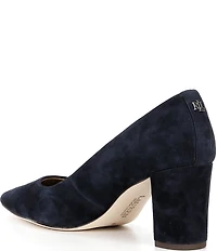 Lauren Ralph Lauren Lanette Suede Pointed Toe Block Heel Pumps
