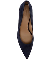 Lauren Ralph Lauren Lanette Suede Pointed Toe Block Heel Pumps