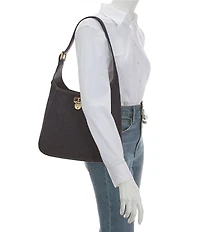 Lauren Ralph Lauren Tanner Large Denim Padlock Shoulder Bag