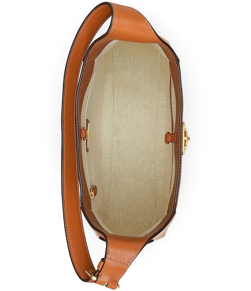 Lauren Ralph Lauren Tanner Large Leather Padlock Shoulder Bag