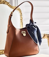 Lauren Ralph Lauren Tanner Large Leather Padlock Shoulder Bag
