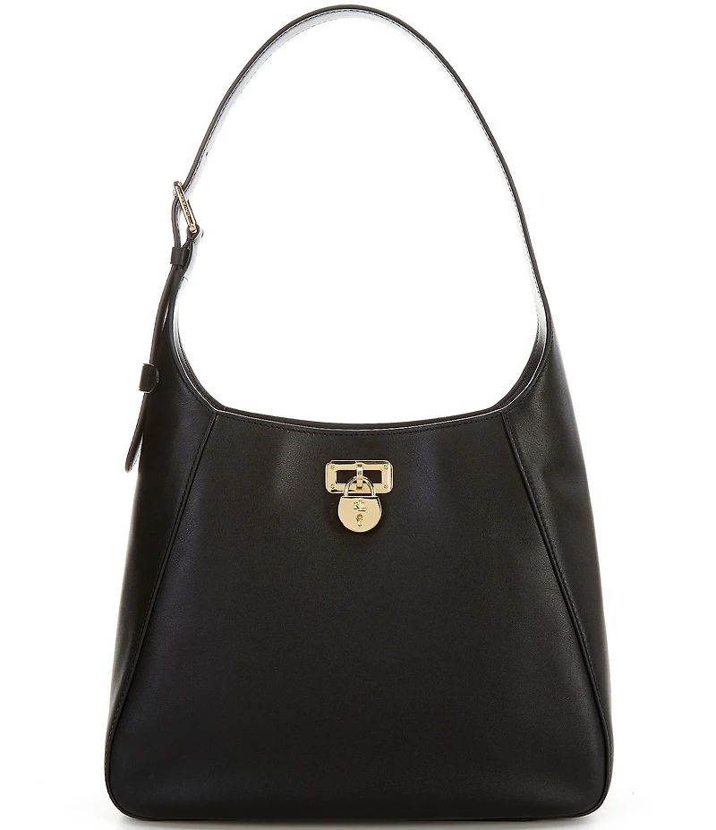 Lauren Ralph Lauren Tanner Large Leather Padlock Shoulder Bag