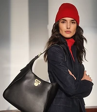 Lauren Ralph Lauren Tanner Large Leather Padlock Shoulder Bag