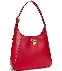 Lauren Ralph Lauren Tanner Large Leather Padlock Shoulder Bag