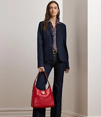 Lauren Ralph Lauren Tanner Large Leather Padlock Shoulder Bag