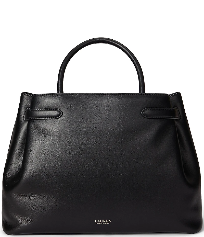 Lauren Ralph Lauren Blake Large Leather Belted Satchel Bag