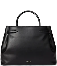 Lauren Ralph Lauren Blake Large Leather Belted Satchel Bag