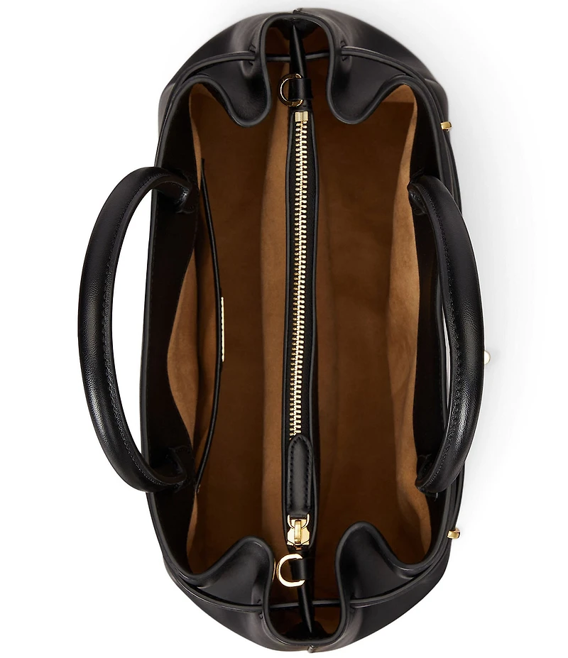 Lauren Ralph Lauren Blake Large Leather Belted Satchel Bag