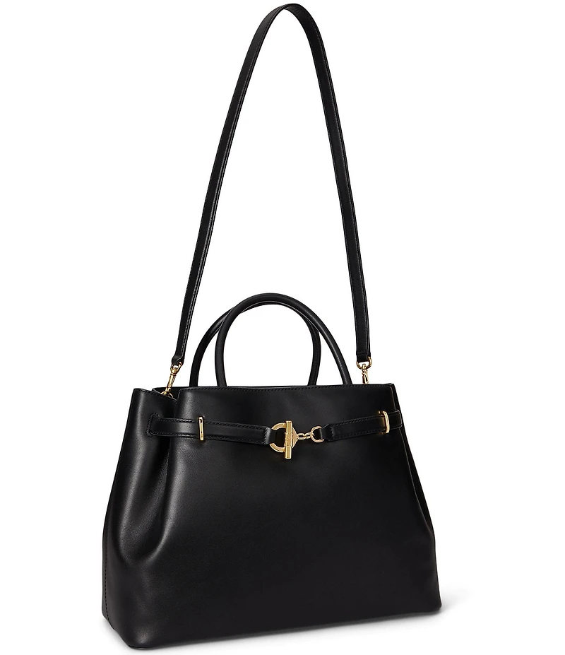 Lauren Ralph Lauren Blake Large Leather Belted Satchel Bag