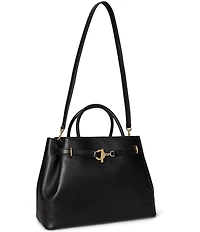 Lauren Ralph Lauren Blake Large Leather Belted Satchel Bag