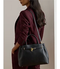 Lauren Ralph Lauren Blake Large Leather Belted Satchel Bag