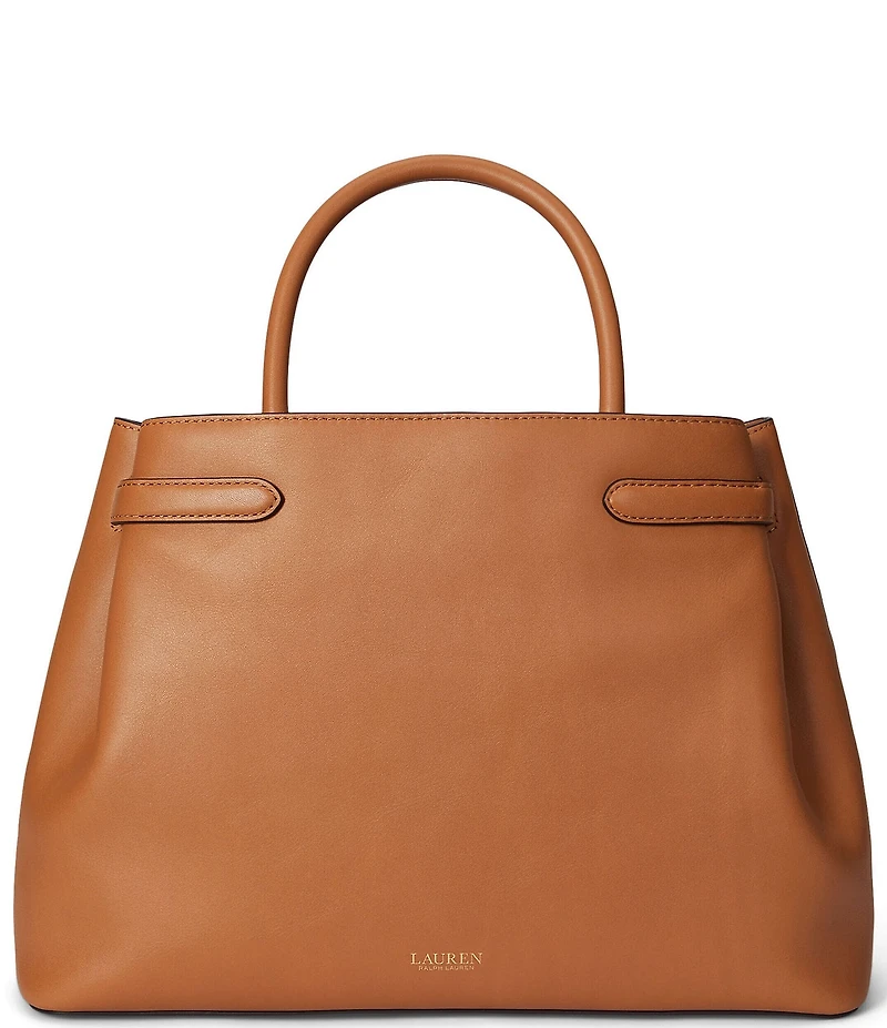 Lauren Ralph Lauren Blake Large Leather Belted Satchel Bag