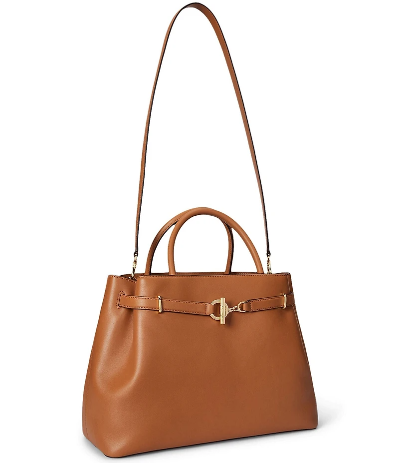 Lauren Ralph Lauren Blake Large Leather Belted Satchel Bag