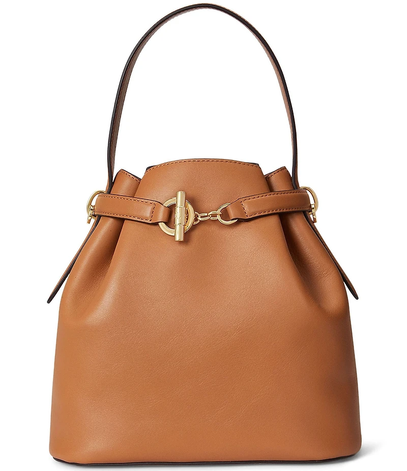 Lauren Ralph Lauren Blake Medium Belted Leather Bucket Bag