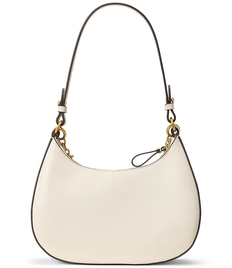Lauren Ralph Lauren Leather Medium Marcy Zip Chain Shoulder Bag