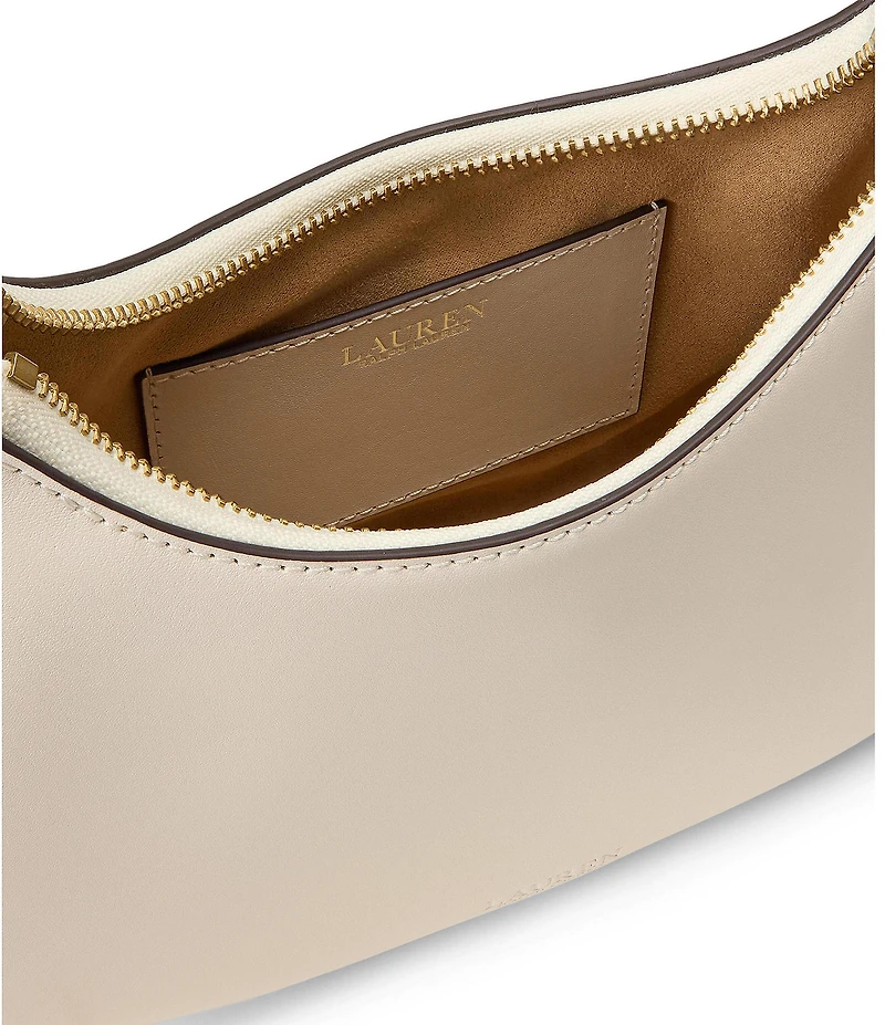 Lauren Ralph Lauren Leather Medium Marcy Zip Chain Shoulder Bag