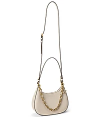 Lauren Ralph Lauren Leather Medium Marcy Zip Chain Shoulder Bag