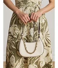 Lauren Ralph Lauren Leather Medium Marcy Zip Chain Shoulder Bag