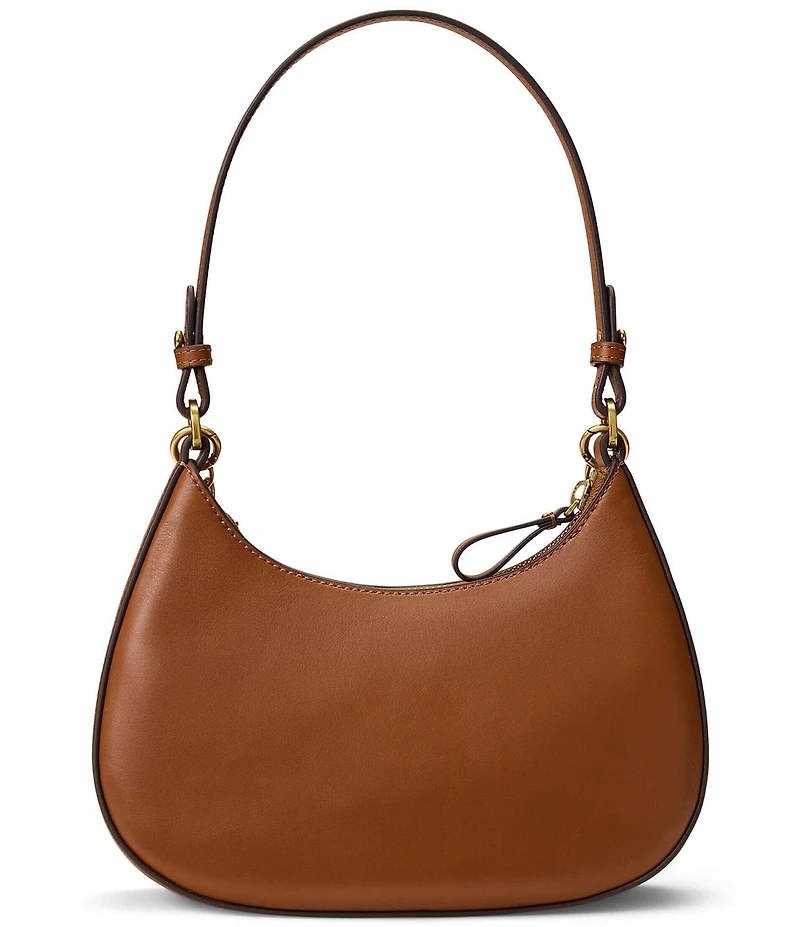 Lauren Ralph Lauren Leather Medium Marcy Zip Chain Shoulder Bag