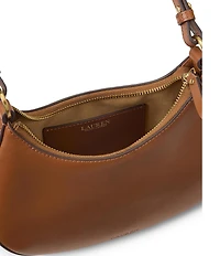 Lauren Ralph Lauren Leather Medium Marcy Zip Chain Shoulder Bag