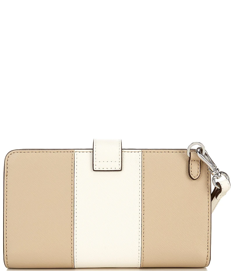 Lauren Ralph Lauren Tech Two-Tone Leather Wristlet