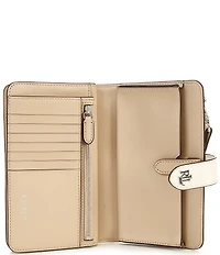 Lauren Ralph Lauren Tech Two-Tone Leather Wristlet