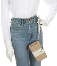Lauren Ralph Lauren Tech Two-Tone Leather Wristlet