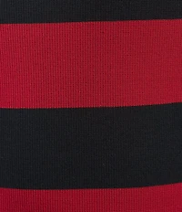 Lauren Ralph Lauren Stretch Cotton Rib Knit Stripe Print Scoop Neck Long Sleeve Sheath Dress