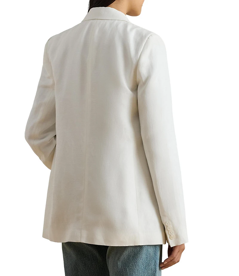 Lauren Ralph Lauren Linen Blend Twill Double Breasted Blazer
