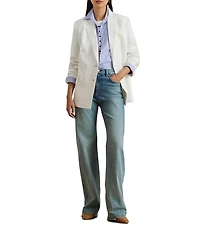 Lauren Ralph Lauren Linen Blend Twill Double Breasted Blazer