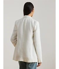 Lauren Ralph Lauren Linen Blend Twill Double Breasted Blazer