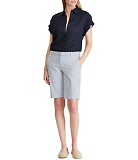Lauren Ralph Lauren Linen Point Collar Short Dolman Sleeve Shirt