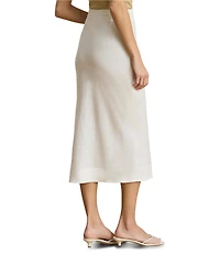 Lauren Ralph Lauren Linen Midi Pencil Skirt