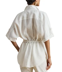 Lauren Ralph Lauren Linen Point Collar Long Sleeve Tunic