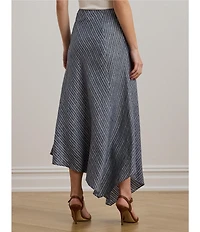 Lauren Ralph Lauren Linen Striped A-Line Midi Skirt