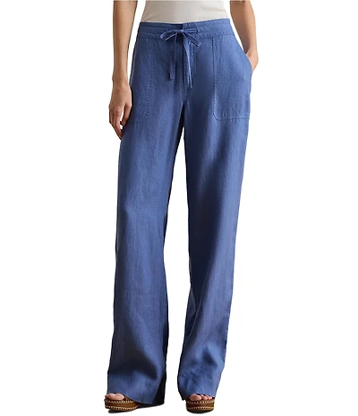 Lauren Ralph Lauren Linen Wide Leg Drawstring Coordinating Pants